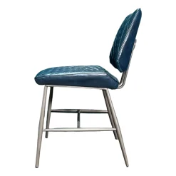 Chaise industrielle bleu foncé (lot de 2) SALERNE