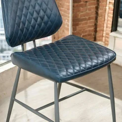 Chaise industrielle bleu foncé (lot de 2) SALERNE