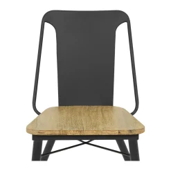 Chaise industrielle bois et métal noir BROOKLYN