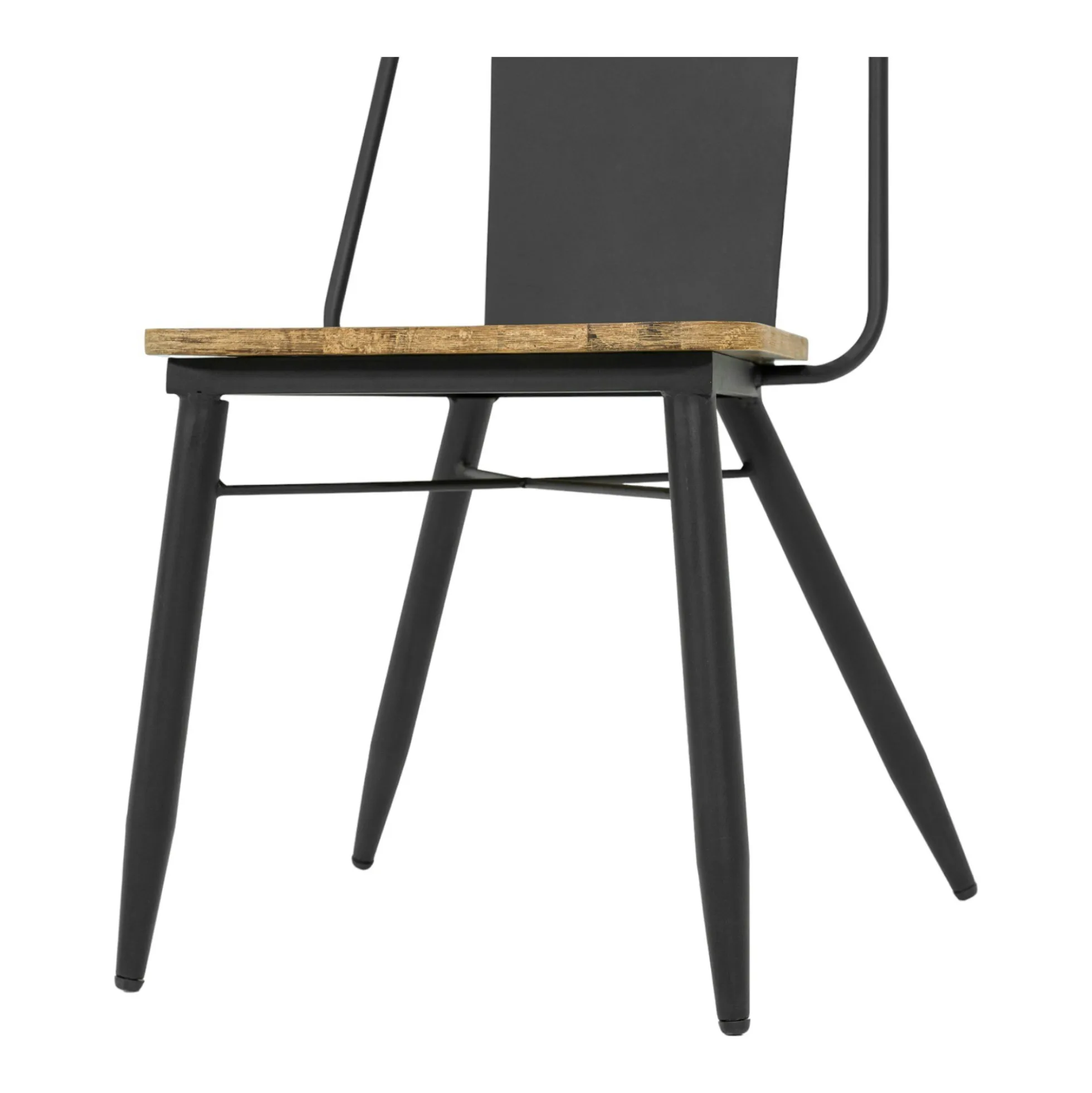 Chaise industrielle bois et métal noir BROOKLYN