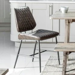 Chaise industrielle marron (lot de 2) SALERNE