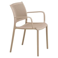 Chaise intérieur / extérieur en polypropylène taupe (lot de 2) RHODES