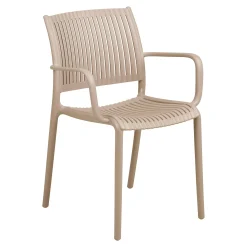 Chaise intérieur / extérieur en polypropylène taupe (lot de 2) RHODES