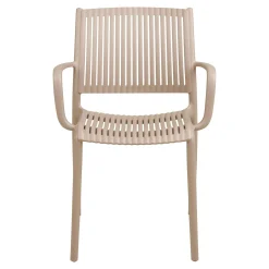 Chaise intérieur / extérieur en polypropylène taupe (lot de 2) RHODES