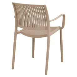 Chaise intérieur / extérieur en polypropylène taupe (lot de 2) RHODES