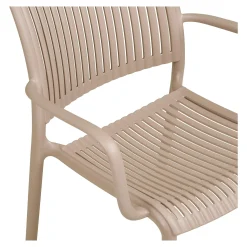 Chaise intérieur / extérieur en polypropylène taupe (lot de 2) RHODES