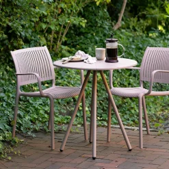 Chaise intérieur / extérieur en polypropylène taupe (lot de 2) RHODES