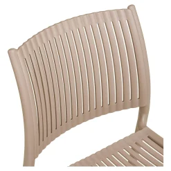 Chaise intérieur / extérieur en polypropylène taupe (lot de 2) RHODES