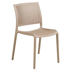 Chaise intérieur / extérieur en polypropylène taupe (lot de 2) RHODES