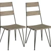 Chaise Jardin Teck Acier (lot de 2) DETROIT