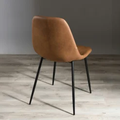 Chaise marron à couture apparente (lot de 2) TIM