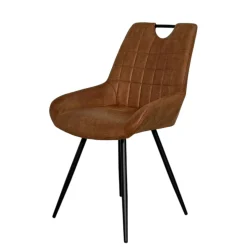 Chaise marron effet vieilli à poignée intégrée (lot de 2) MALMOE