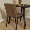Chaise marron rembourrée à bandes (lot de 2) CORTINA