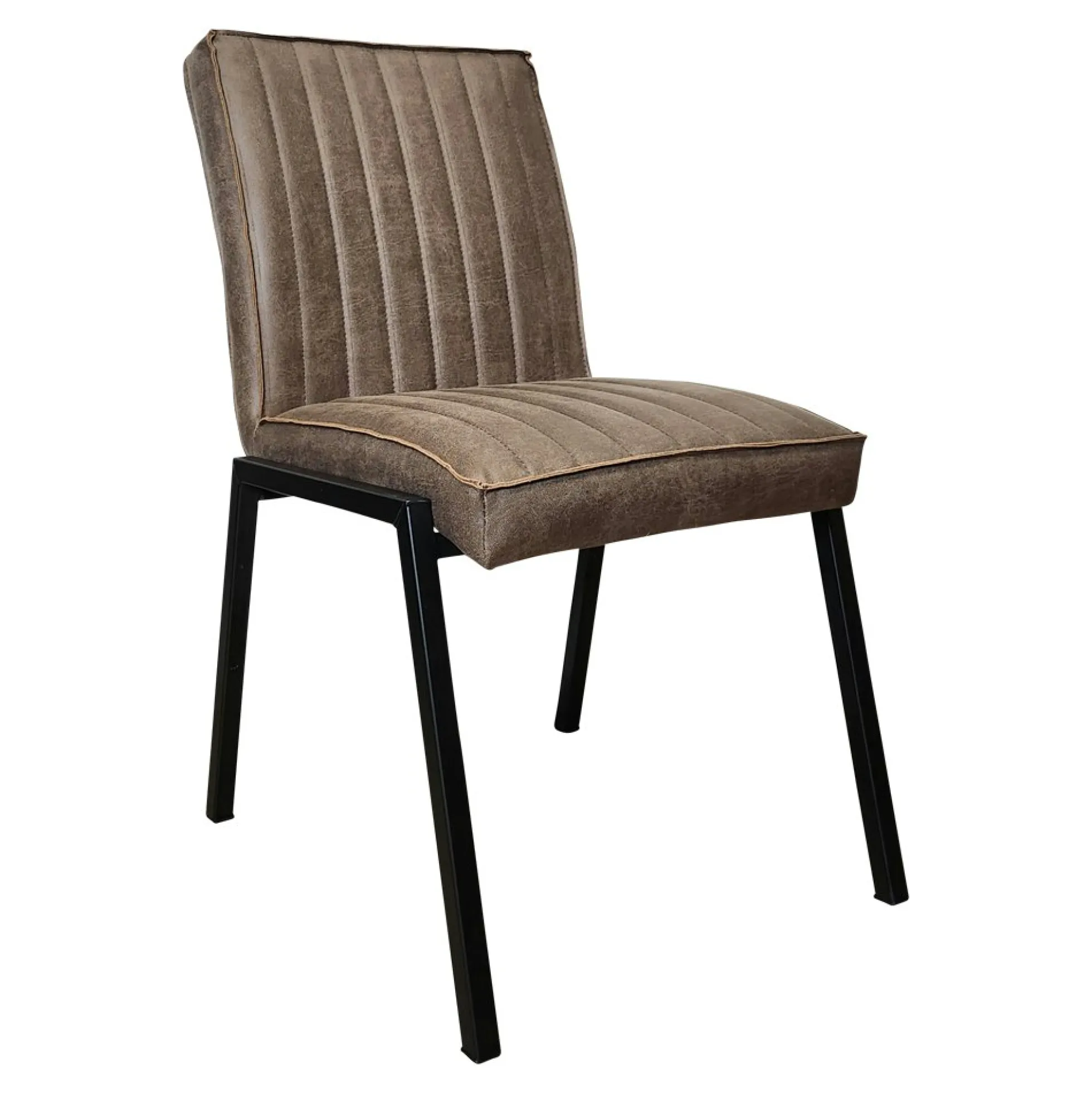 Chaise marron rembourrée à bandes (lot de 2) CORTINA