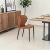 Chaise marron vintage à surpiqûres (lot de 2) TORANO