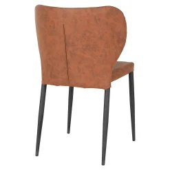 Chaise marron vintage à surpiqûres (lot de 2) TORANO