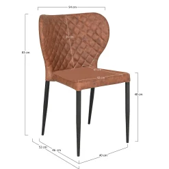 Chaise marron vintage à surpiqûres (lot de 2) TORANO