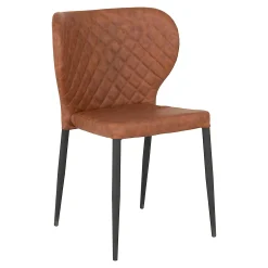 Chaise marron vintage à surpiqûres (lot de 2) TORANO