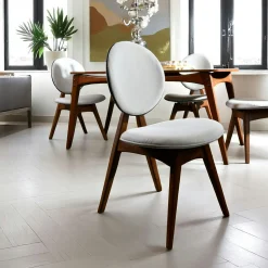 Chaise médaillon écrue - style moderne (lot de 2) DILI