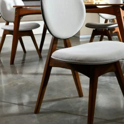 Chaise médaillon écrue - style moderne (lot de 2) DILI