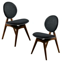 Chaise médaillon grise - style moderne (lot de 2) DILI