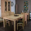 Chaise moderne bois et assise marron ATTAN