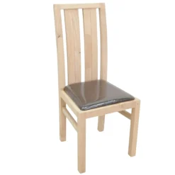 Chaise moderne bois et assise marron ATTAN