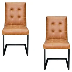 Chaise moderne camel (lot de 2) OKA