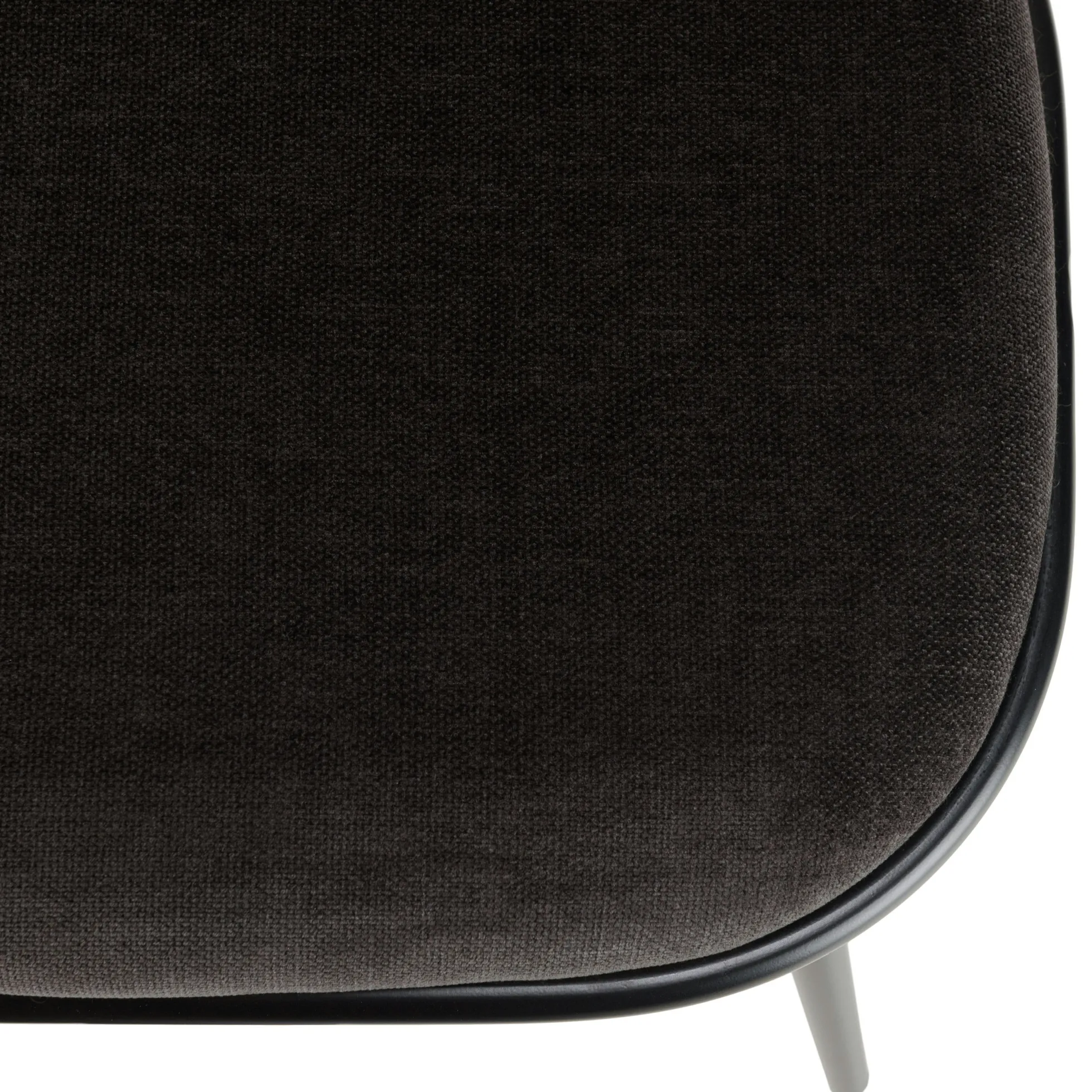Chaise moderne dossier rotin assise velours noir (lot de 2) LOANO