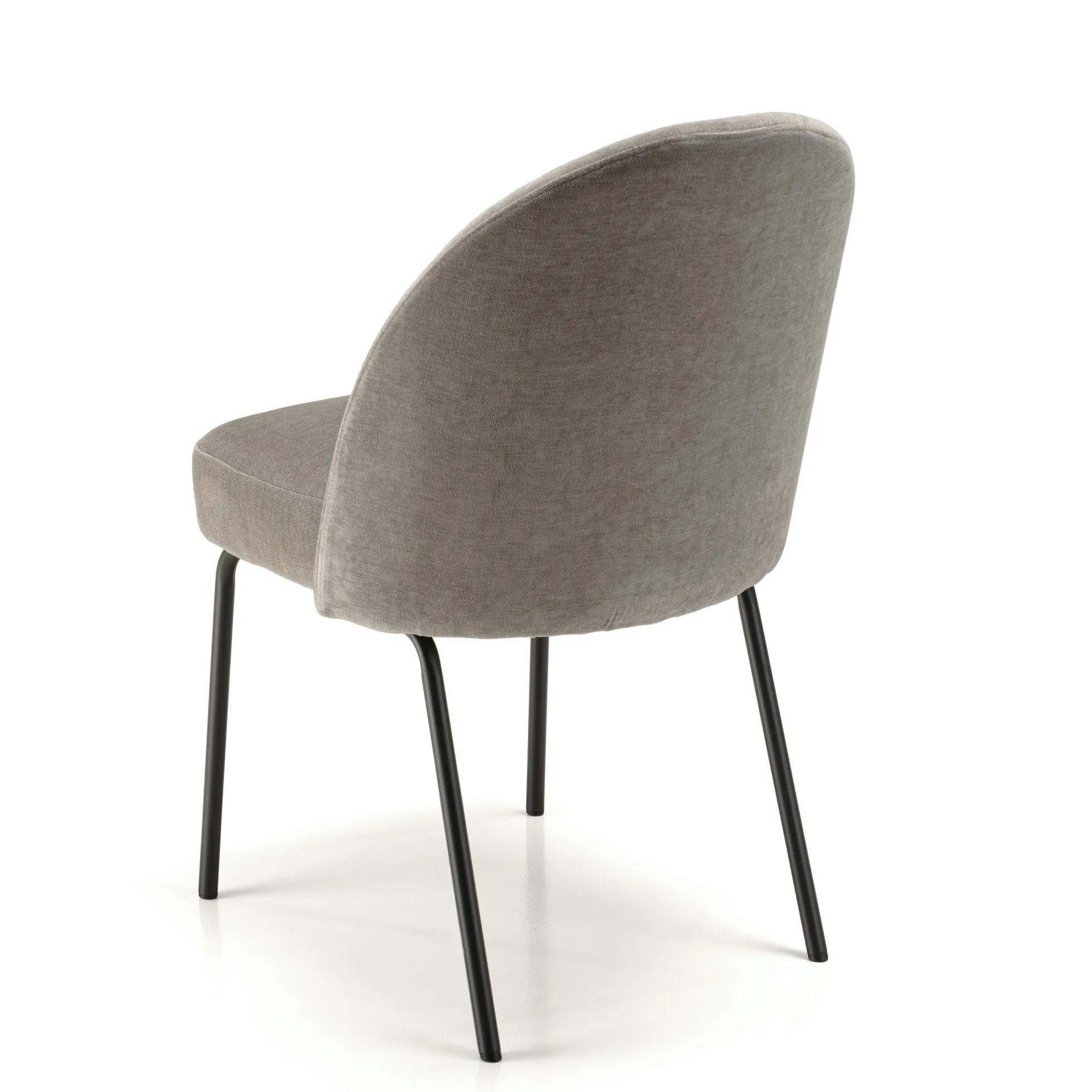 Chaise moderne tissu couleur lin pieds métal noir (lot de 2) TIM