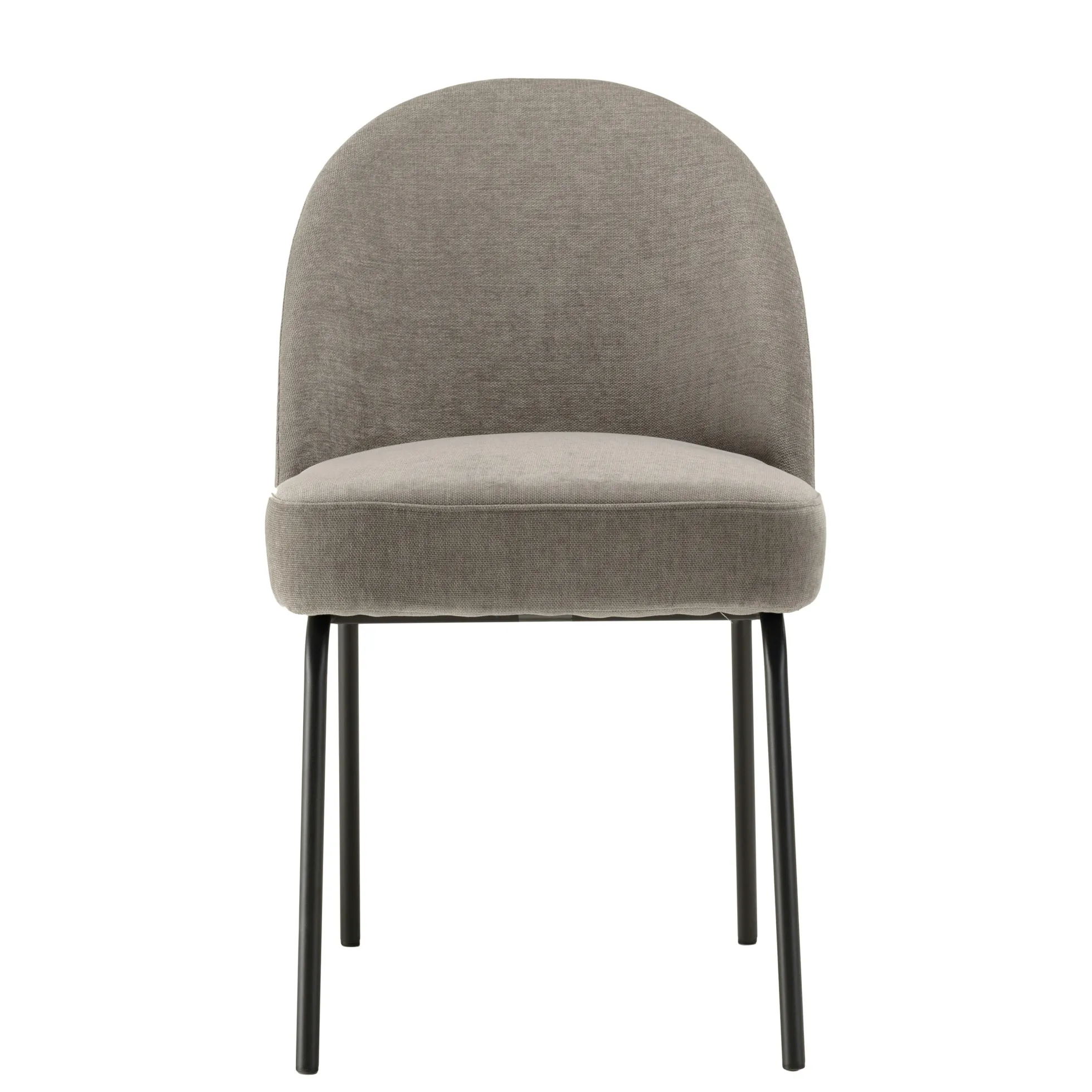 Chaise moderne tissu couleur lin pieds métal noir (lot de 2) TIM