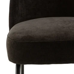 Chaise moderne tissu noir pieds métal (lot de 2) TIM