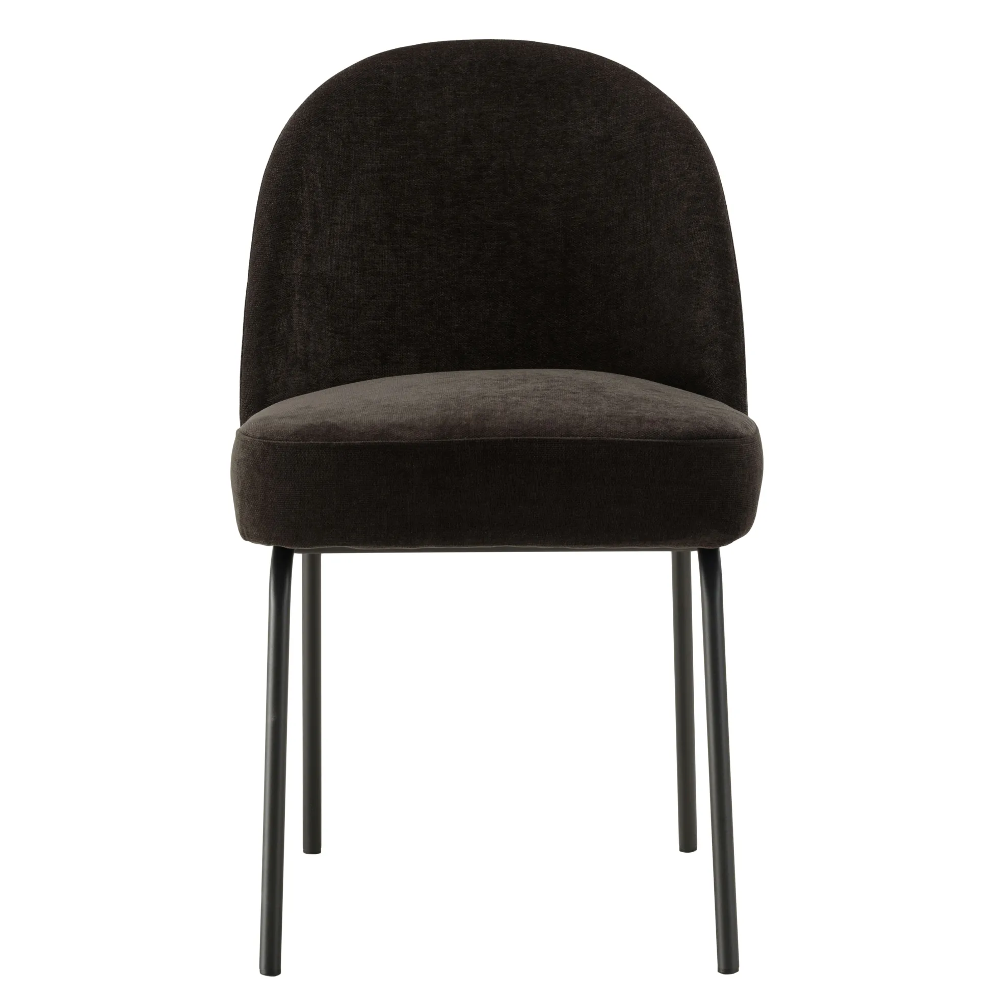 Chaise moderne tissu noir pieds métal (lot de 2) TIM