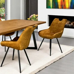 Chaise moutarde avec poignée (lot de 2) MALMOE