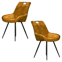 Chaise moutarde avec poignée (lot de 2) MALMOE
