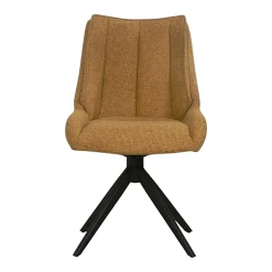 Chaise moutarde pivotante en velours texturé (lot de 2) IENA