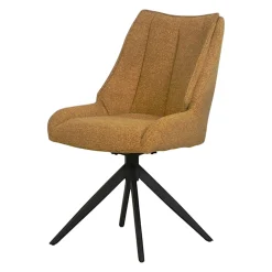 Chaise moutarde pivotante en velours texturé (lot de 2) IENA