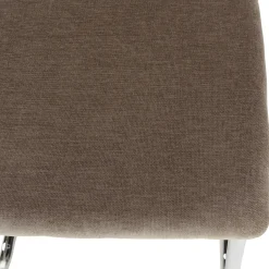 Chaise métal chromé assise velours taupe dossier rotin (lot de 2) LOANO