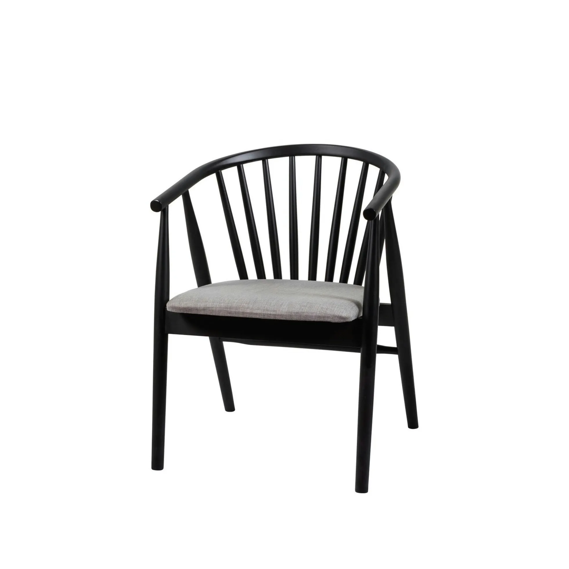 Chaise noire à barreaux - tissu gris TENA
