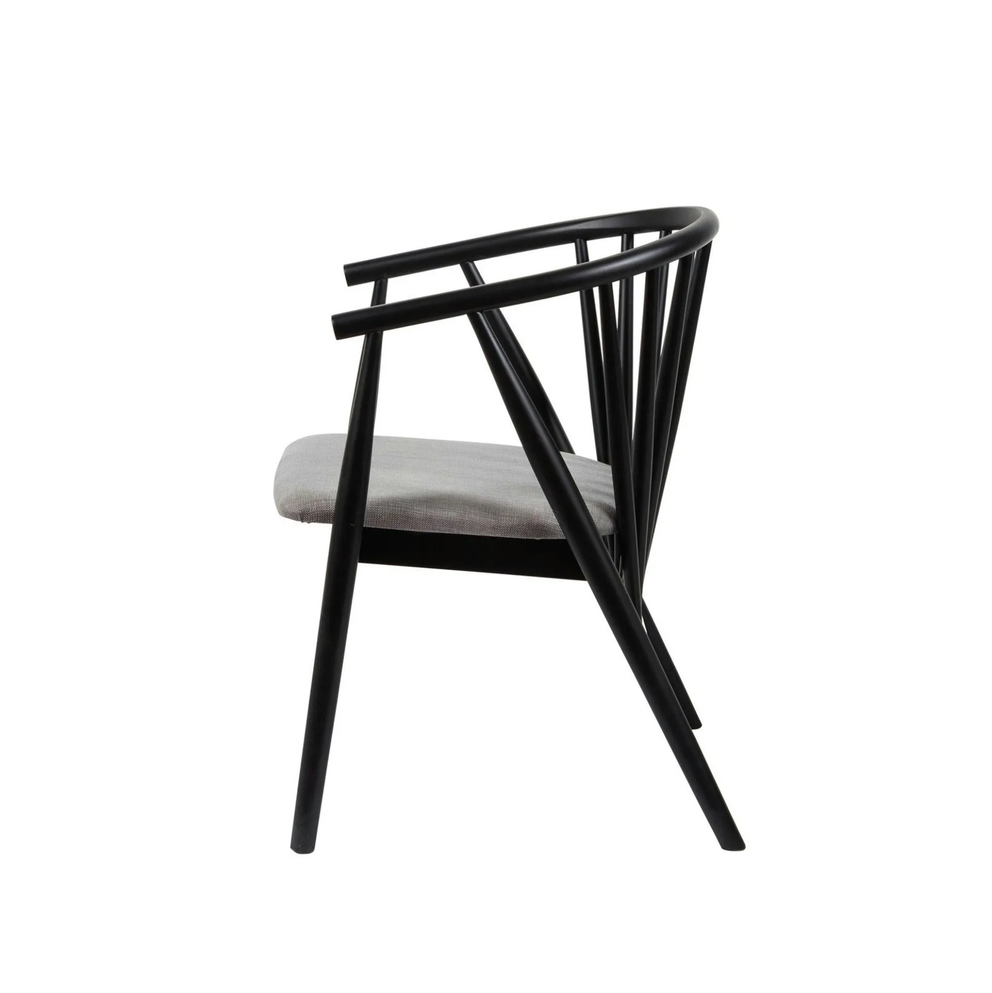 Chaise noire à barreaux - tissu gris TENA