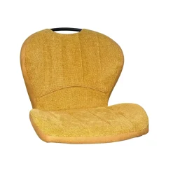 Chaise pied luge bi-matière en tissu moutarde (lot de 2) LIGURIE