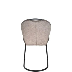 Chaise pied luge bi-matière en tissu beige (lot de 2) LIGURIE