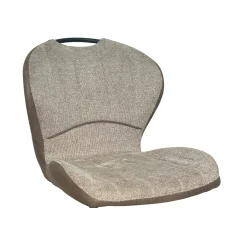 Chaise pied luge bi-matière en tissu beige (lot de 2) LIGURIE