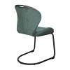 Chaise pied luge bi-matière en tissu vert (lot de 2) LIGURIE