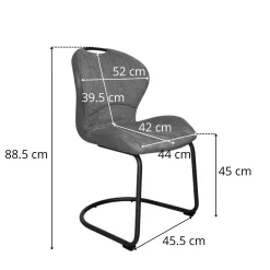 Chaise pied luge bi-matière en tissu vert (lot de 2) LIGURIE