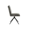 Chaise pivotante anthracite en tissu texturé (x2) RIVANO