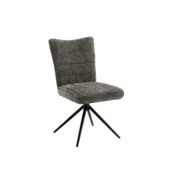 Chaise pivotante anthracite en tissu texturé (x2) RIVANO