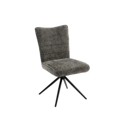 Chaise pivotante anthracite en tissu texturé (x2) RIVANO