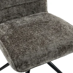 Chaise pivotante anthracite en tissu texturé (x2) RIVANO