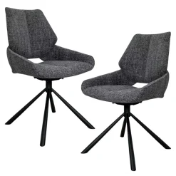 Chaise pivotante anthracite assise baquet (lot de 2) LIGURIE